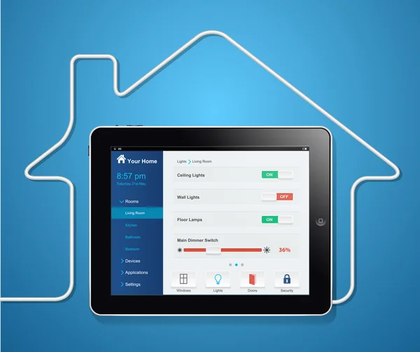 Home Automation System - Lichtmanagementkonzept — Stockvektor