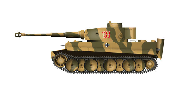 World war II tank isolated