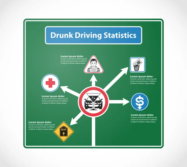 Detener conductores borrachos — Archivo Imágenes Vectoriales