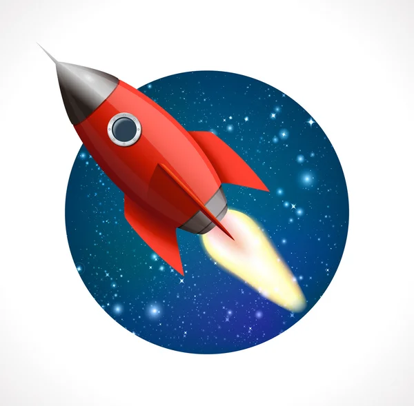 Cohete en el espacio — Vector de stock