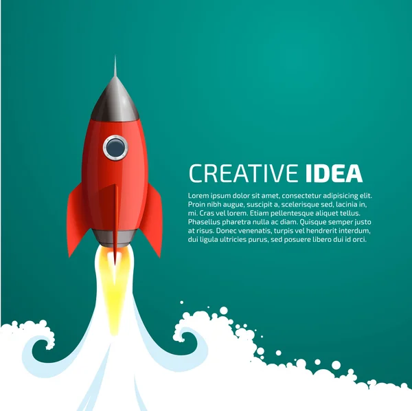 Rocket - idea creativa — Archivo Imágenes Vectoriales