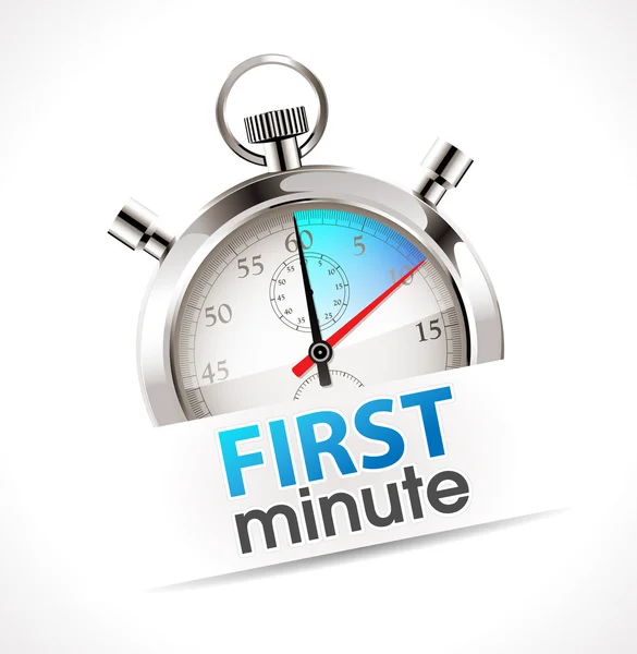 Χρονόμετρο - πρώτο λεπτό — Διανυσματικό Αρχείο