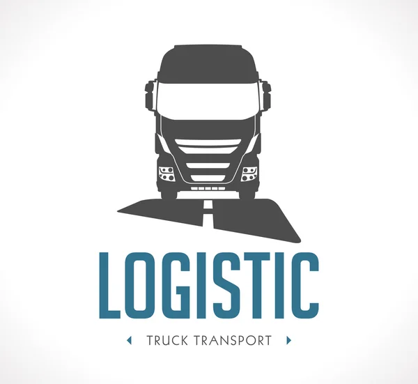 Logo - Camion logistico — Vettoriale Stock