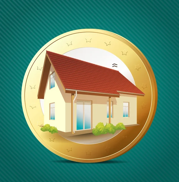 Concepto de dinero - casa propia — Vector de stock