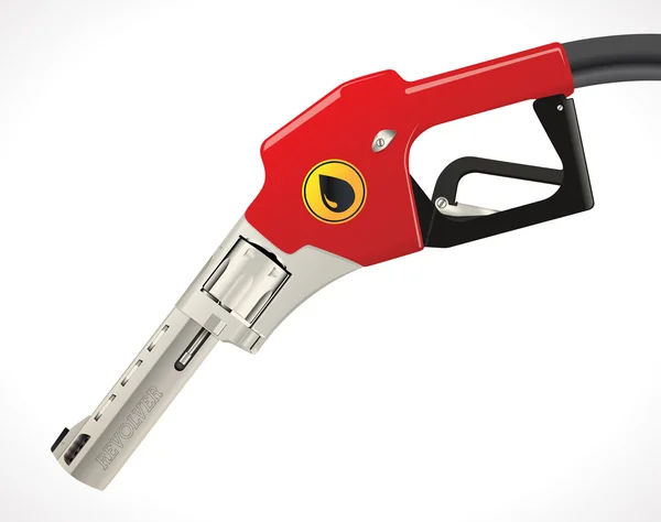 Een apparaat voor het invullen van de auto met benzine. — Stockvector