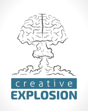 creative explosion brain damage clipart