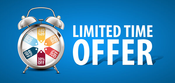 Будильник - предложение ограниченного времени - концепция продажи
