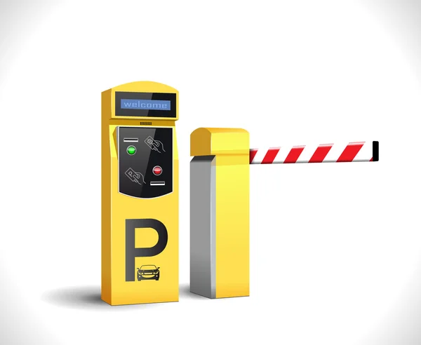 Parkolási fizetési station - belépés irányít fogalom — Stock Vector