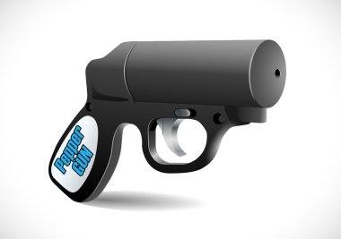 Self defense weapons - taser, pepper spray and pepper pistol clipart