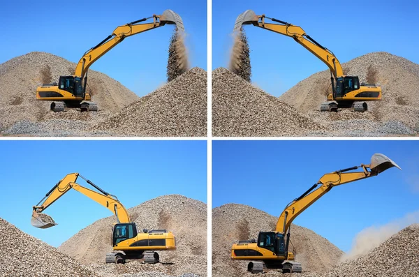 Dredge loads gravel. Set of images. — Stock Photo, Image