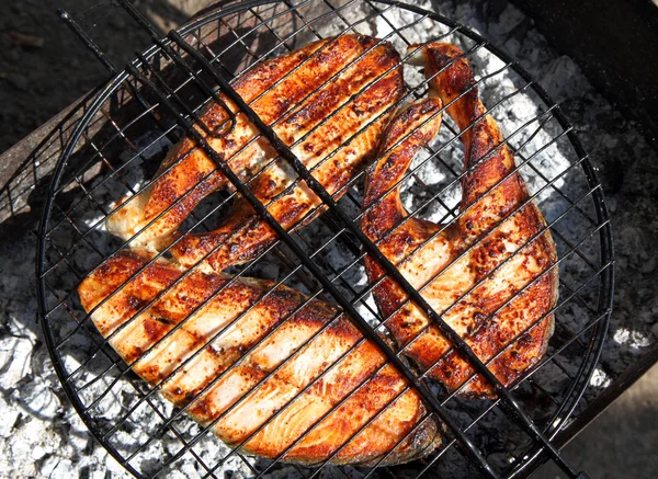 Fried fish on the grill — Stock Photo, Image