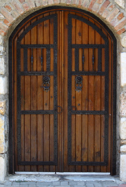 Wooden house door