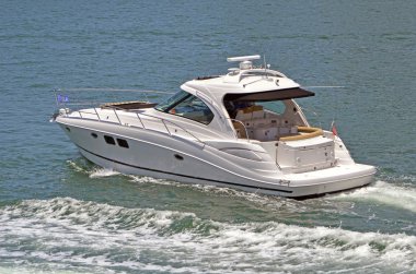 Lüks kabin cruiser florida içi kıyı suyolu üzerinde seyir