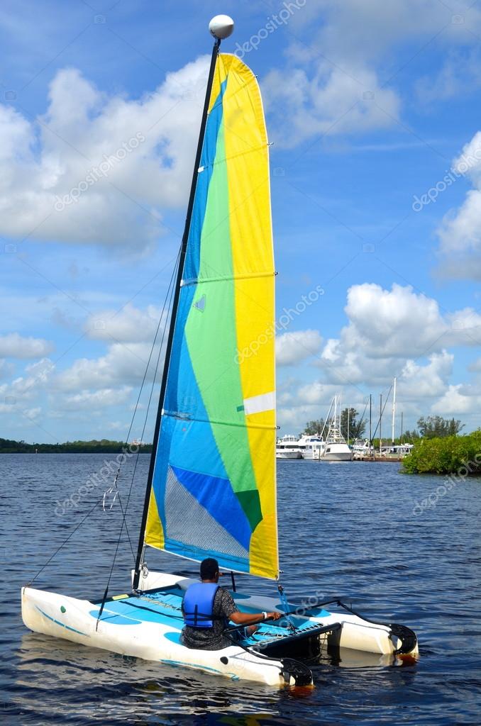 Small catamaran image Small Catamaran with a Blue,Lime 