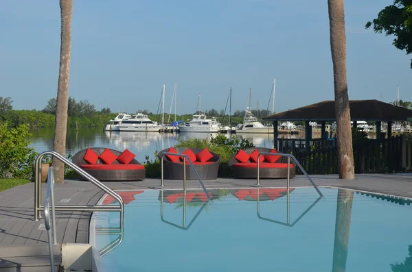 Modern Pool Furniture — Stock Photo, Image