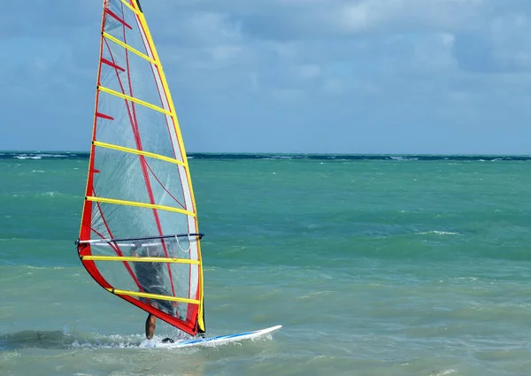 Windsurfer Przy Virginia Key Popularne Miejsce Windsurfingu Południowo Wschodniej Florydzie — Zdjęcie stockowe