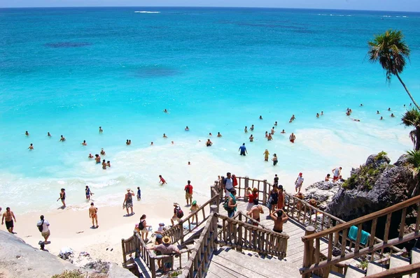 Schodiště do Tulum Beach — Stock fotografie