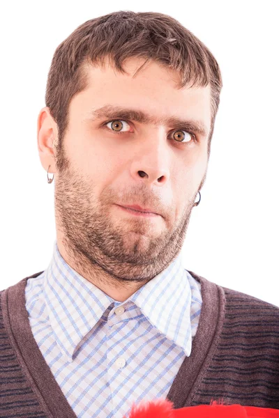 Surprised guy face — Stock Photo, Image