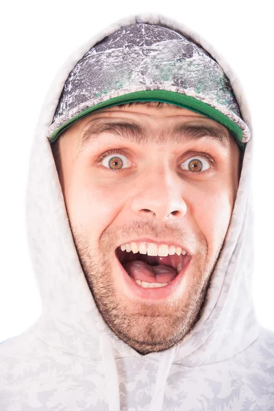 Amazed guy face — Stock Photo, Image