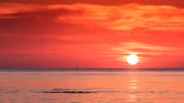 Sole del tramonto sul mare — Video Stock