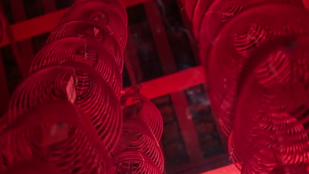 Червоні китайські ліхтарики — стокове відео
