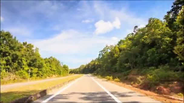 Carro viajando na estrada pavimentada — Vídeo de Stock