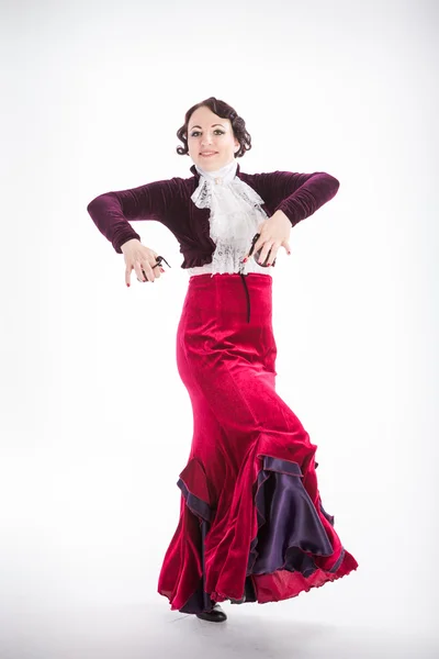 Female spanish flamenco dancer — Stock Photo, Image