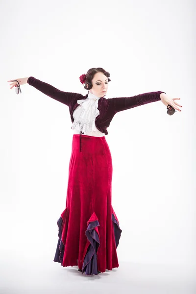 Female spanish flamenco dancer — Stock Photo, Image