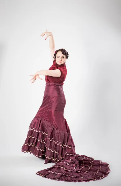 Kobieta flamenco hiszpańska tancerka — Zdjęcie stockowe