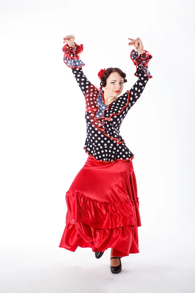 Kobieta flamenco hiszpańska tancerka — Zdjęcie stockowe