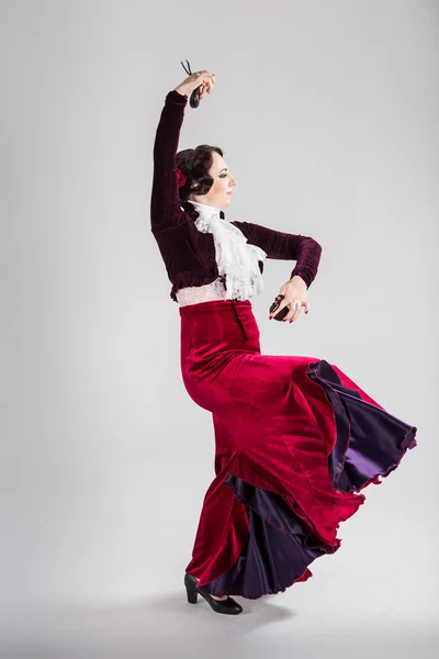 Female spanish flamenco dancer — Stock Photo, Image