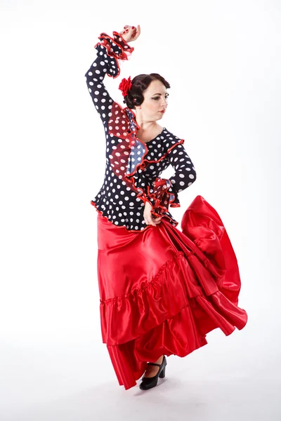 Naispuolinen espanjalainen flamenco tanssija — kuvapankkivalokuva
