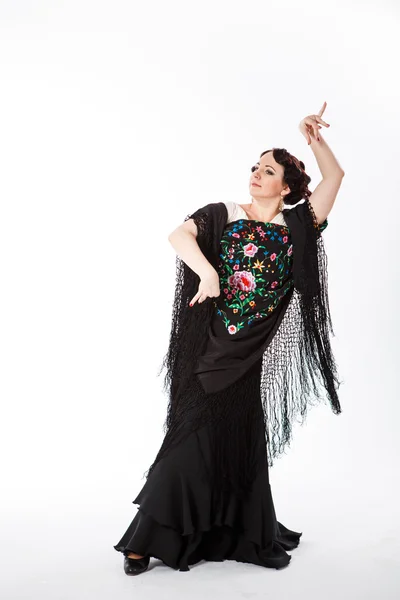 Female spanish flamenco dancer — Stock Photo, Image