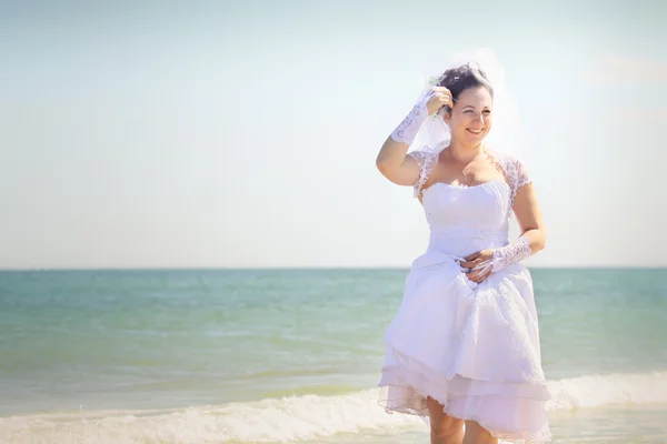 Bella bruna sposa — Foto Stock