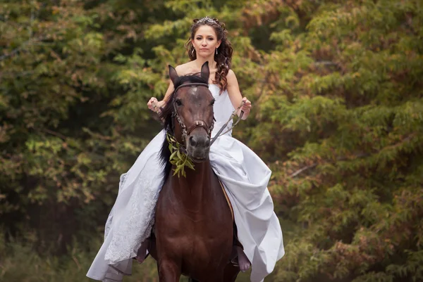 Sposa a cavallo — Foto Stock