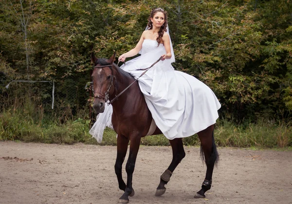 Mariée à cheval — Photo