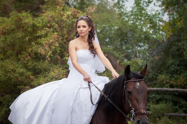 Noiva a cavalo — Fotografia de Stock