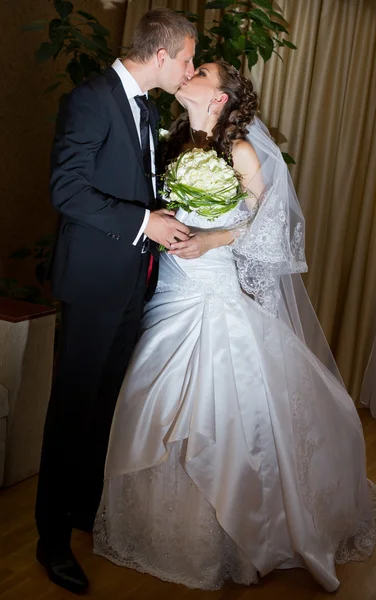 Groom kiss bride — Stock Photo, Image