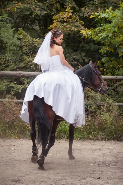 Noiva a cavalo — Fotografia de Stock