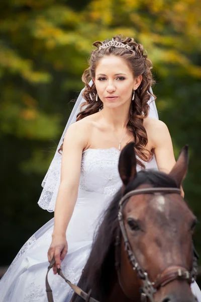 Sposa a cavallo — Foto Stock