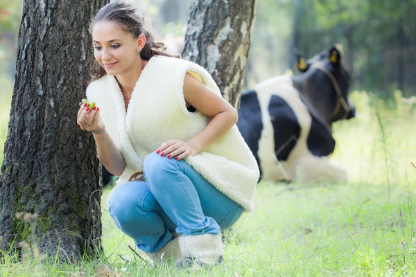 Ung brunett flicka Stockbild