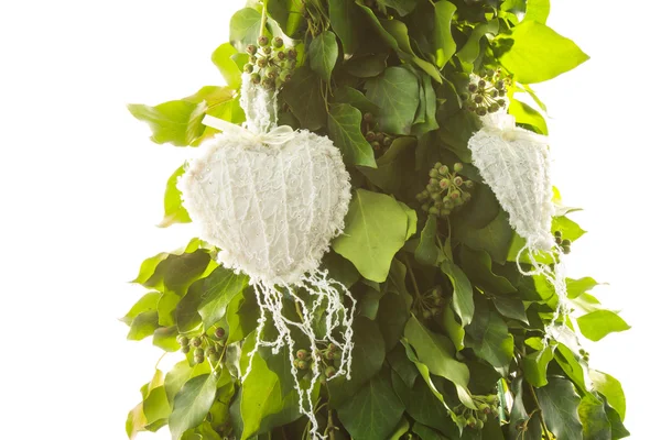 Corazón blanco juguete hecho a mano — Foto de Stock