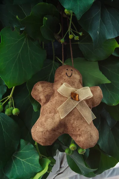 Gingerbread man handmade toy — Stock Photo, Image