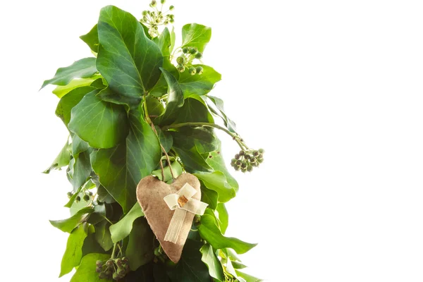 Gingerbread heart handmade toy — Stock Photo, Image