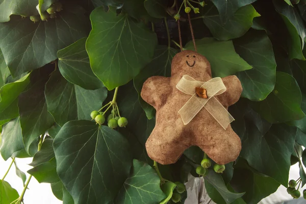 Gingerbread man  handmade toy — Stock Photo, Image