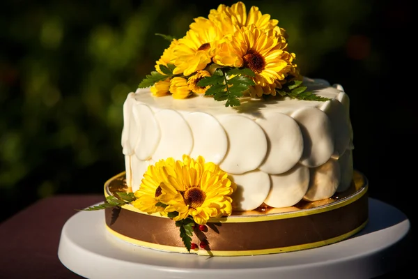 Bolo delicioso cremoso branco — Fotografia de Stock