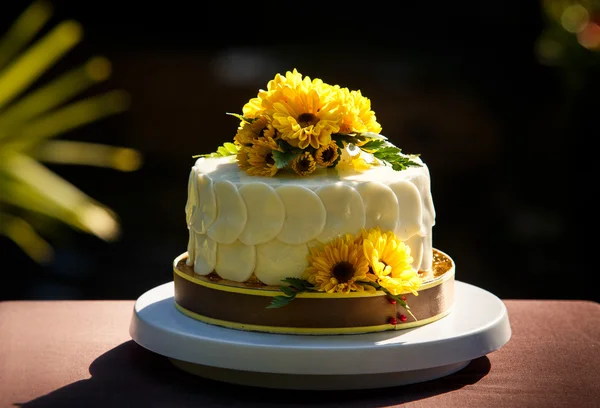 Bílá krémová lahodný dort — Stock fotografie