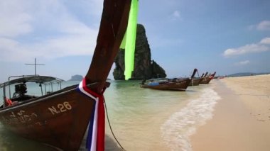 Klasik Tayland ahşap tekneler