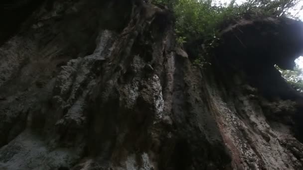 Mountain cliff island — Stockvideo