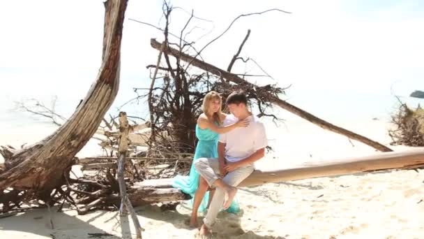 Pareja en isla tropical — Vídeo de stock